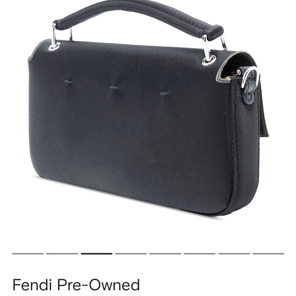 Fendi Mini Satin & Leather black purse silver hardware - Picture 4 of 9